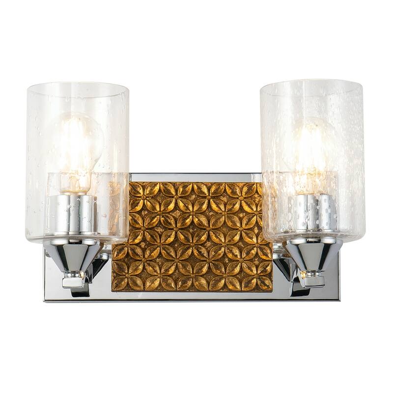 Textured 2 Light Bath Vanity in Silver