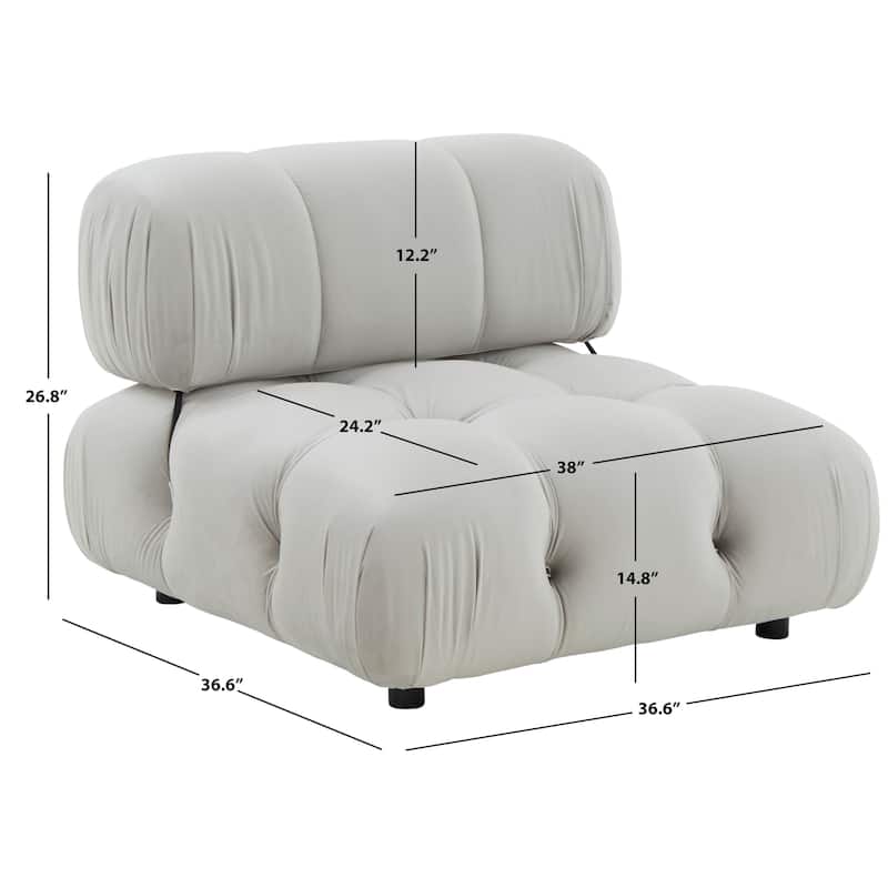 SAFAVIEH Couture Raimunde Tufted Accent Chair - 37 In W x 37 In D x 27 In H - 37Wx37Dx27H