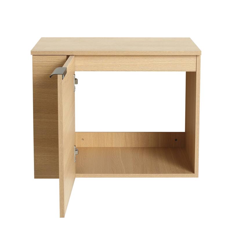 BNK 24"/48" Single Sink Bathroom Vanity with Soft Close Door and Shelf, Modern Floating Vanity
