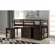 preview thumbnail 20 of 49, Low Study Twin Loft Bed with Cabinet and Rolling Portable Desk, White