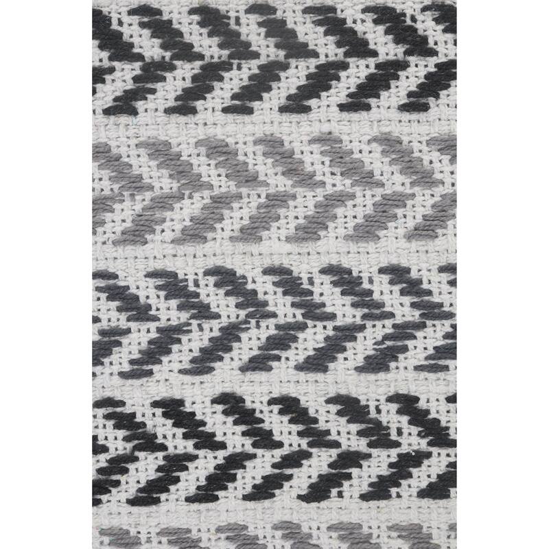 18" Black and Gray Chevron Striped Square Throw Pillow