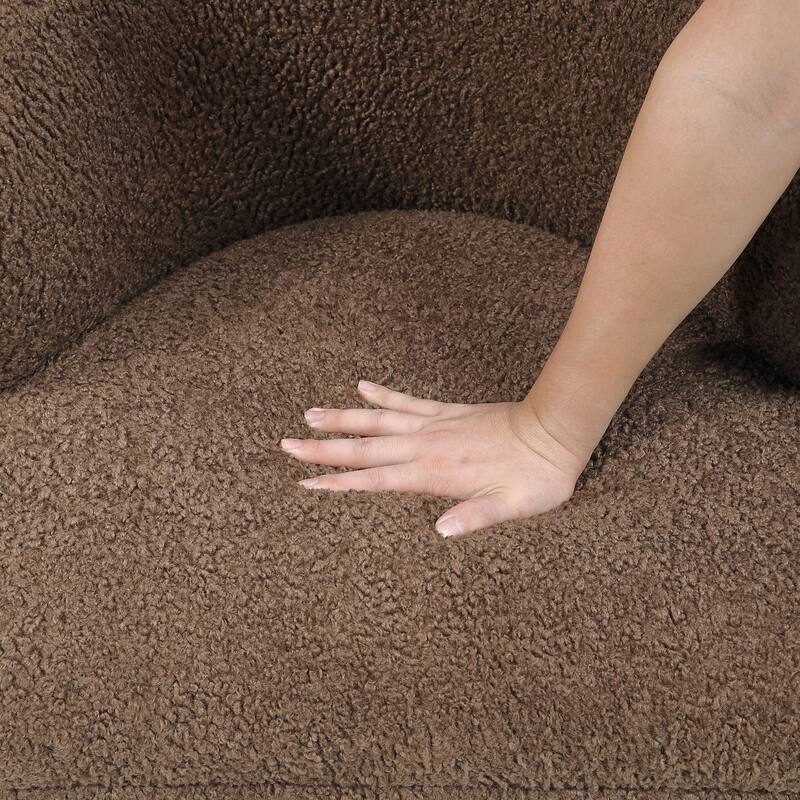 Hudson 26" Boucle Fabric Accent Chair - Black Finish Metal Legs