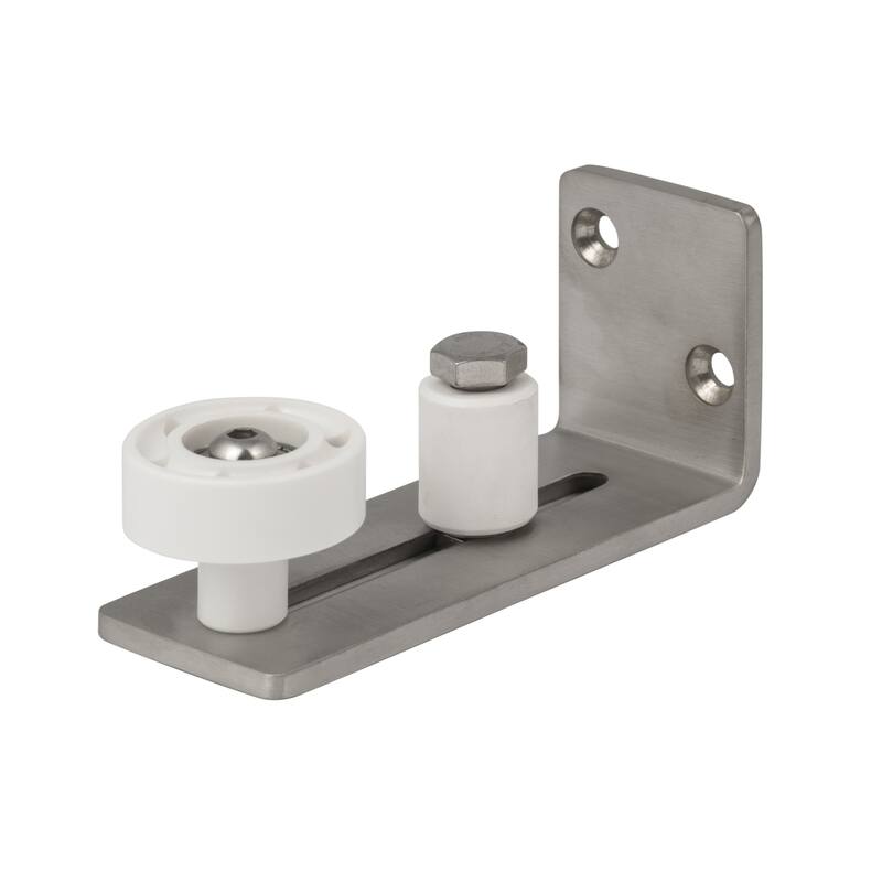 Sure-Loc BARN-RGD2 Wall Mounted Barn Adjustable Track Roller Guide - Satin Nickel