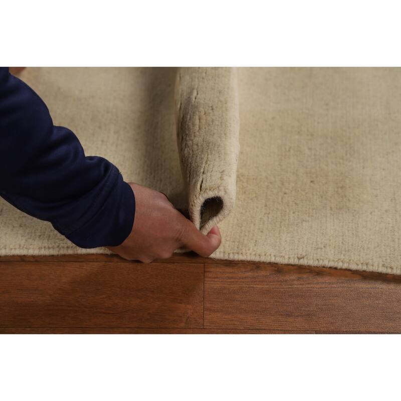 Modern Gabbeh Oriental Area Rug Handmade Solid Wool Carpet - 4'11" x 6'4"