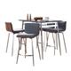 Option Grey Faux Leather/Silver Metal/Black Wood