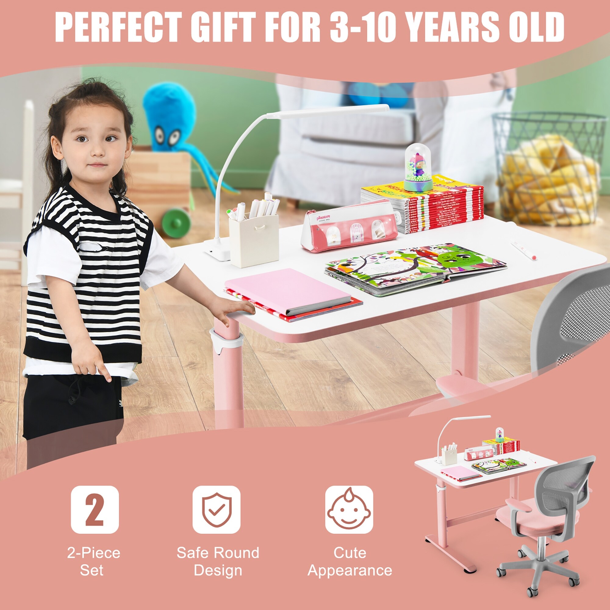 10 year old online desk and chair set