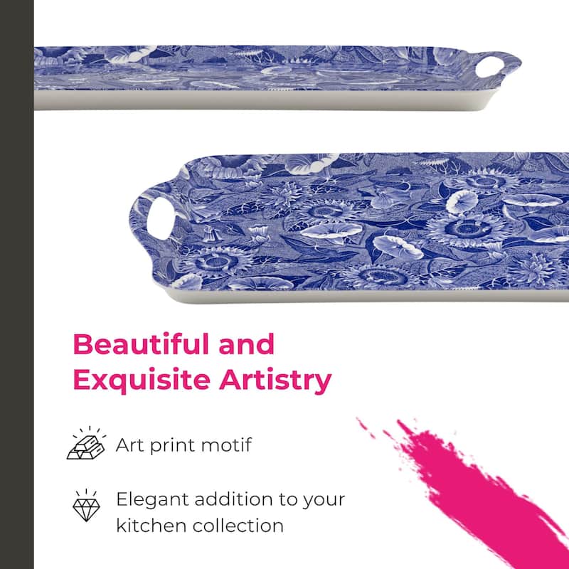 Pimpernel Blue Room Sunflower Large Melamine Handled Tray - 18.9" x 11.6"