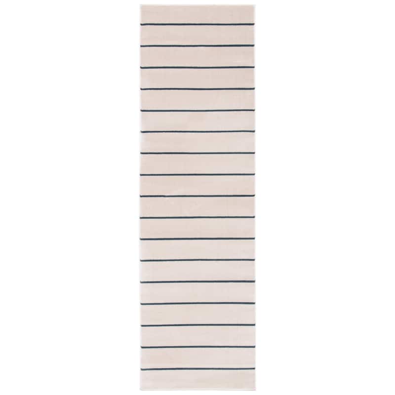 SAFAVIEH Orwell Fleda Modern Stripe Rug - 2'2" x 11' Runner - Ivory/Navy