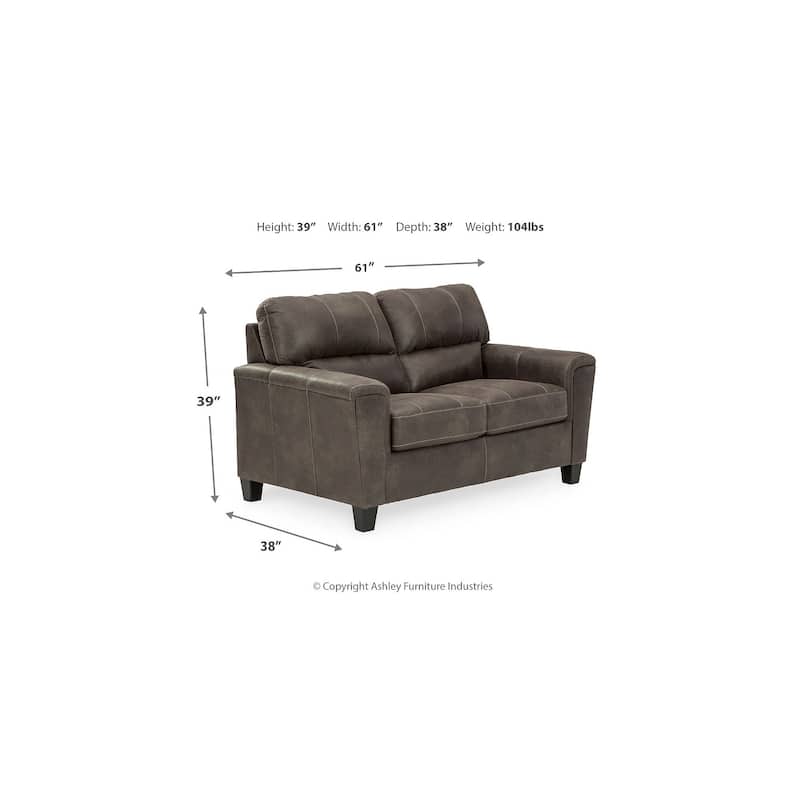 Signature Design by Ashley Navi Gray 2-Piece Upholstery Package - 89"W x 38"D x 39"H