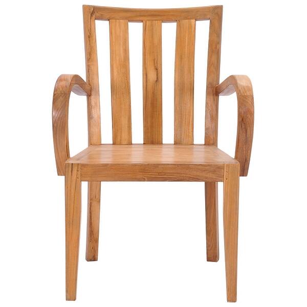 Chic Teak Boston Teak Wood Indoor Outdoor Patio Dining Arm Chair Overstock 31437768