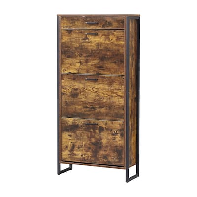 Shoe Cabinet with 3 Flip Drawers, Slim Freestanding Hidden Shoe Organizer