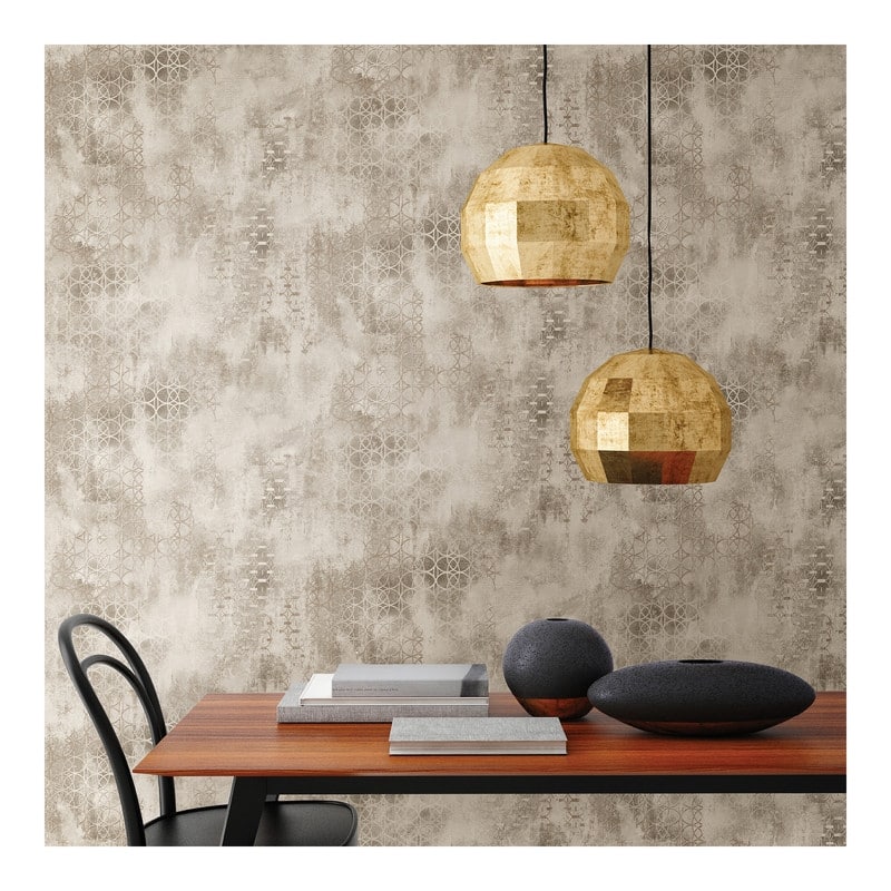 Fornax Brass Geometric Wallpaper - 21 x 396 x 0.025 - Bed Bath & Beyond ...