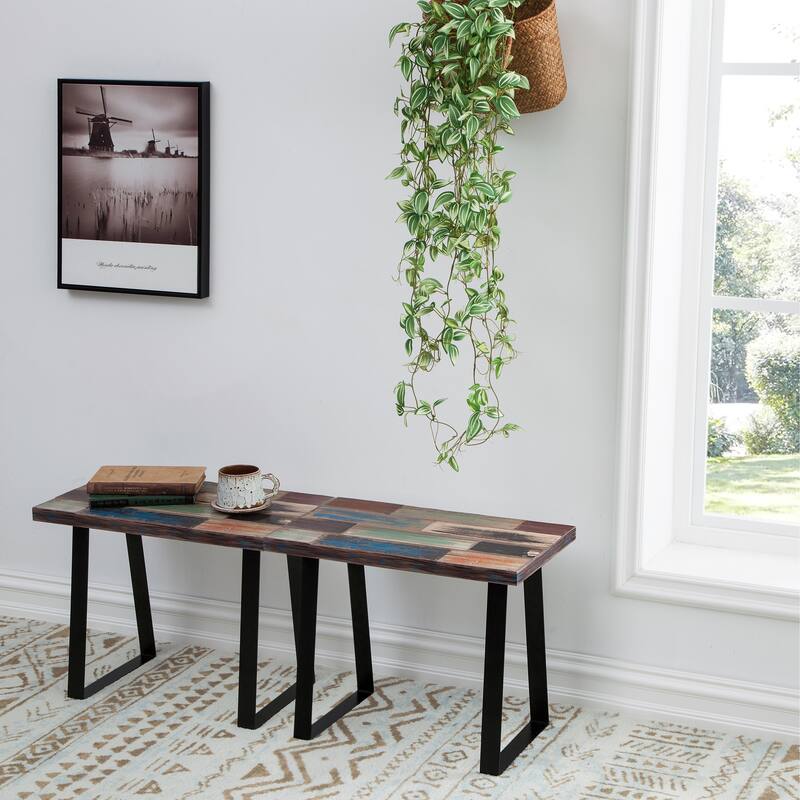 Greenage Reclaimed Wood End Table Living Room Night Stand Use