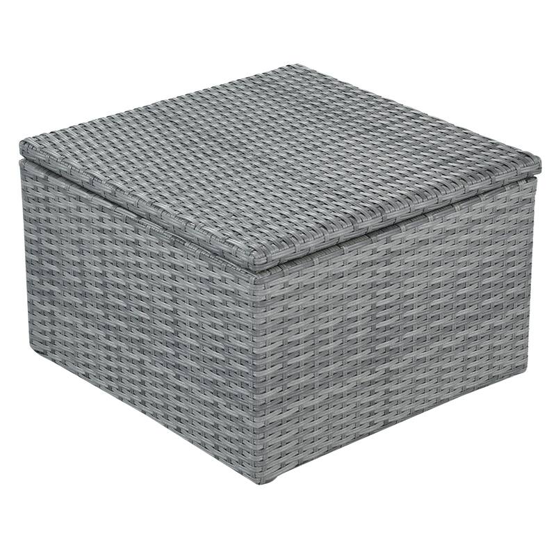 Modular Daybed Sunbed Patio Canopy Bed Wicker Conversation Set