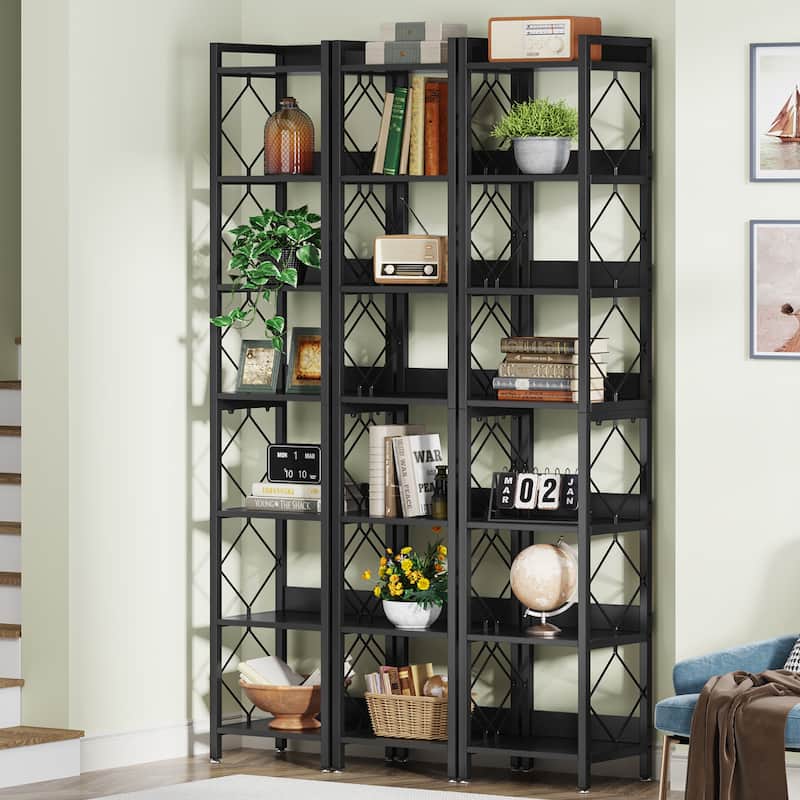 78.7 Inch Extra Tall Narrow Bookshelf, 7 Tier Corner Bookcase