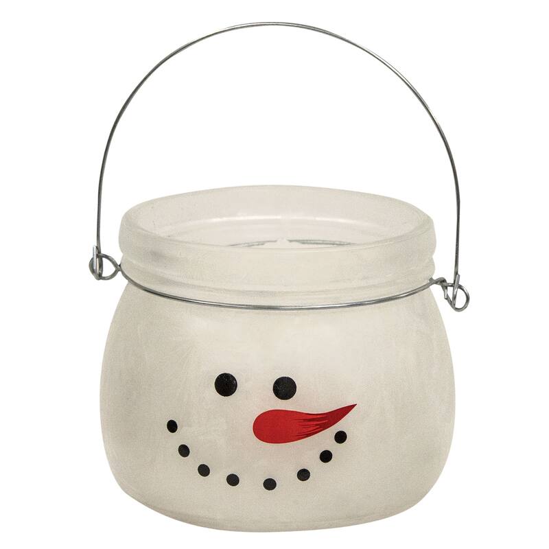 Twisted Peppermint Snowman Jar Candle 14oz