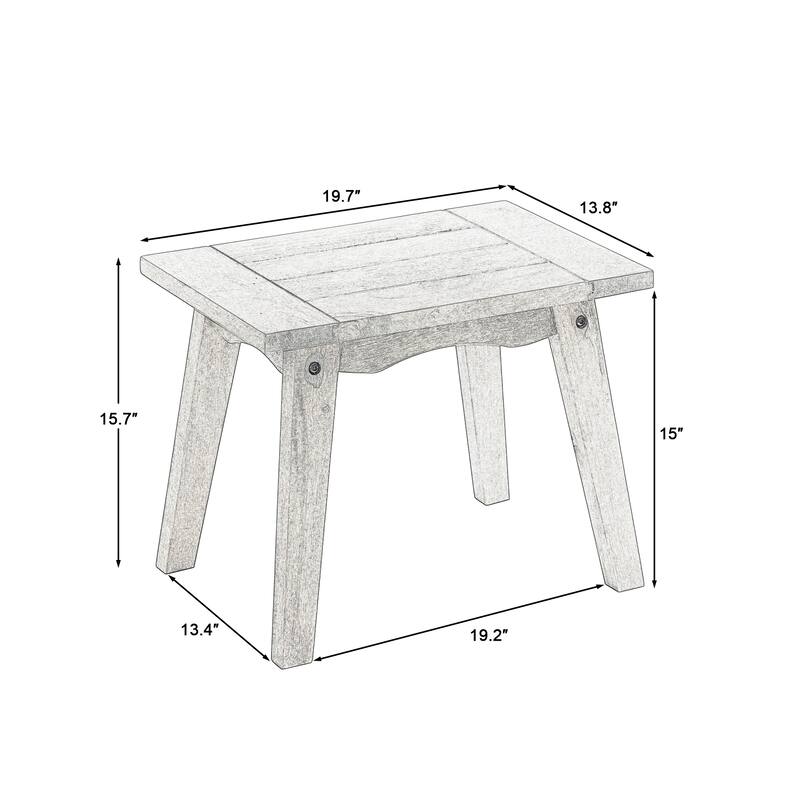 Acacia Wood Outdoor Armless Club Chair With Waterproof Cushion