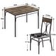 preview thumbnail 33 of 69, VECELO Modern 3/5-piece Dining Set Tempered Glass Top and Wood Top, Steel Dining Table and Chair Set of 2/4
