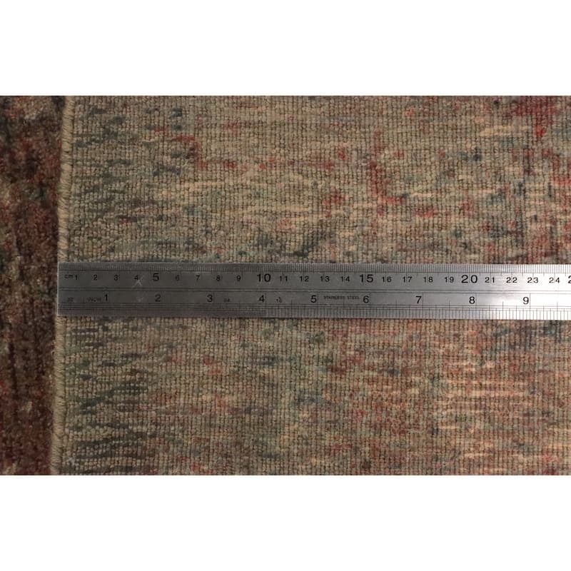 Hand Knotted Oriental Viscose Silk Carpet Modern All-Over Oranges & Rust Abstract Area Rug - 6' 7'' X 4' 10''