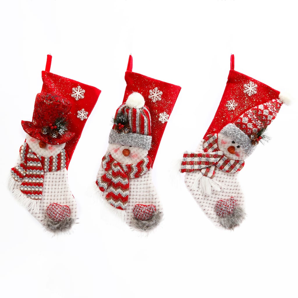 Set of 3 Christmas Snowmen Stockings