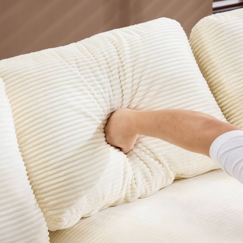 Modern Chaise Lounge Sofa, Recliner Sofa with Fluffy Pillows, Upholstered Sleeper Sofa Chair Sofa Bed for Living Room