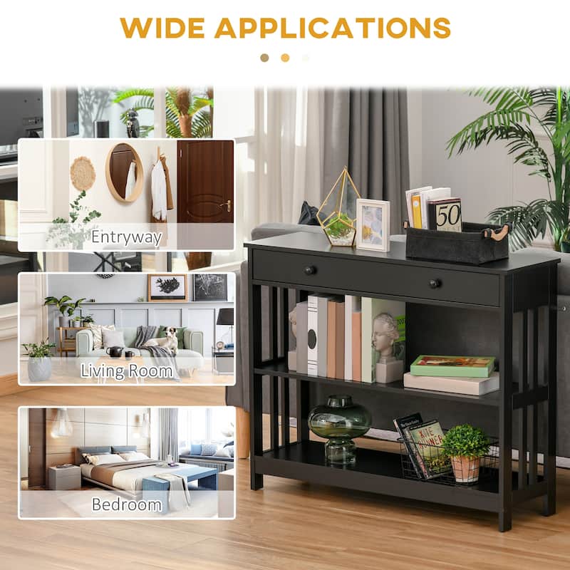 Console Hallway Table with Open Shelves