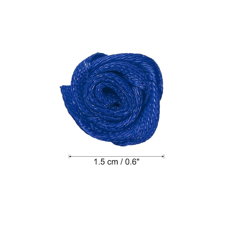30Pcs Mini Satin Ribbon Roses Fabric Flowers Embellishments Rosettes - 1.5cm - Dark Blue