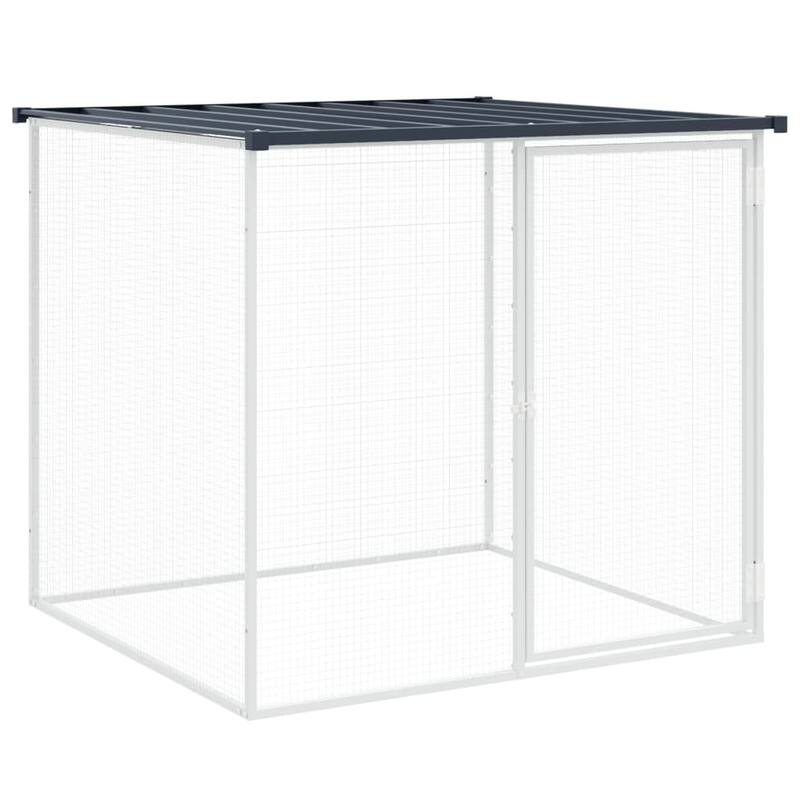 vidaXL Chicken Cage with Roof Light Gray/Anthracite multisize Galvanized Steel