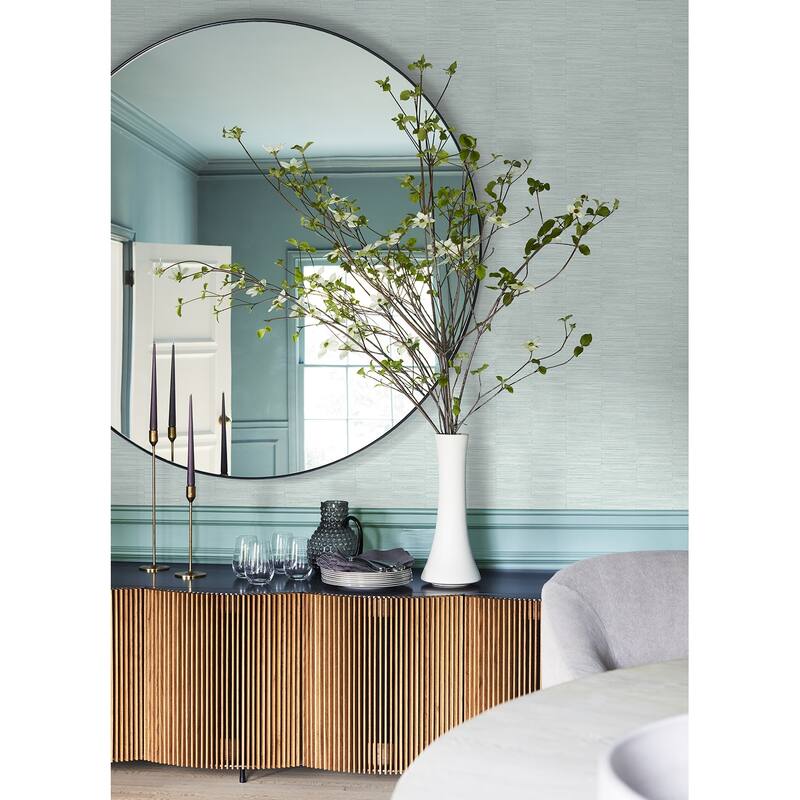 A-Street Prints Jenga Aqua Striped Column Wallpaper