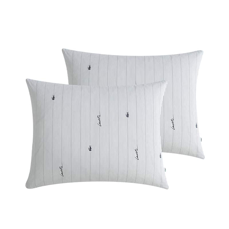 Lacoste Logo Stripe 180TC Percale Cotton 3-Piece Comforter Set