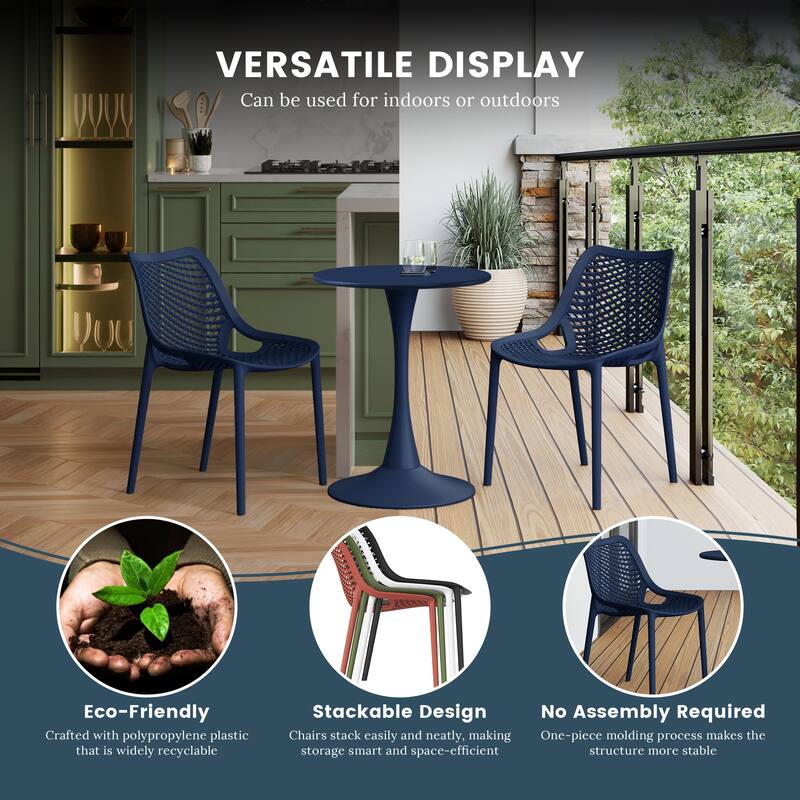 Frond and Form Outdoor Stacking Dining Side Chair (Set of 2)
