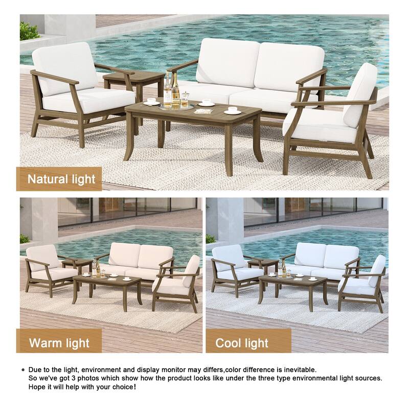 Outdoor Conversation Set Patio Chair, Loveseat with Tables