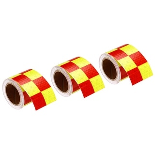 Reflective Tape, 3 Roll 10 Ft x 2-inch Tape, Square Fluorescent Yellow ...