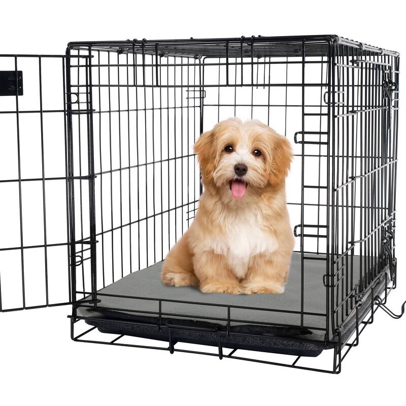 PETMAKER Self-Heating Pet Bed Crate Mat with Washable Sherpa Cover