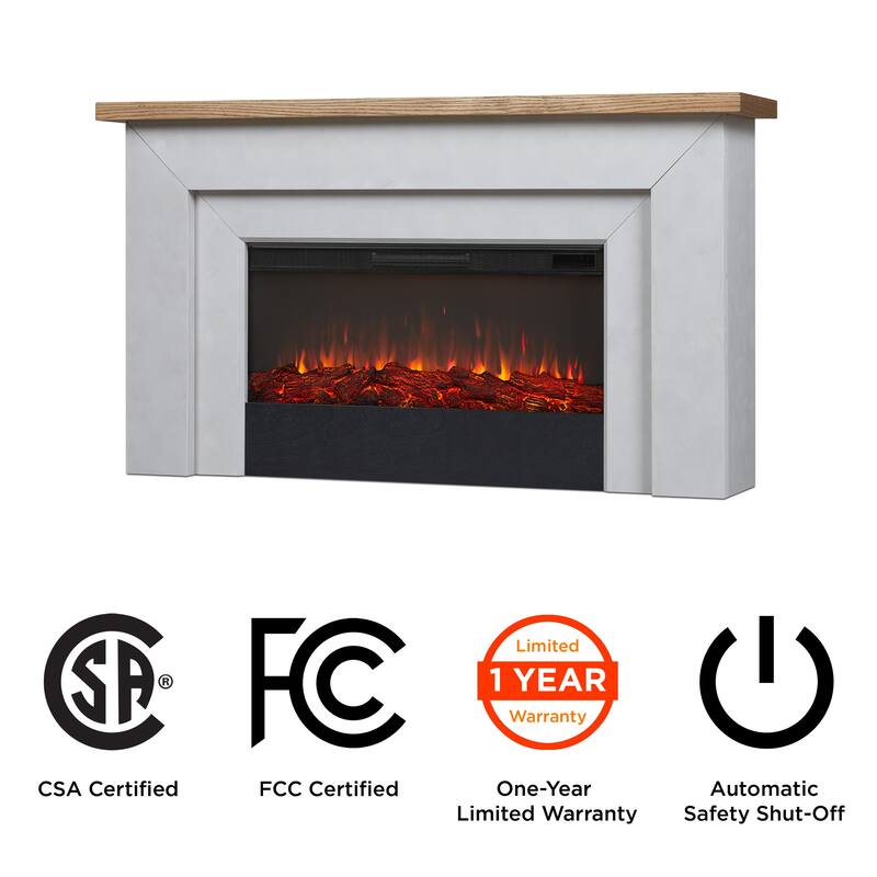 Malie Electric Fireplace Mantel in Venetian Gray by Real Flame