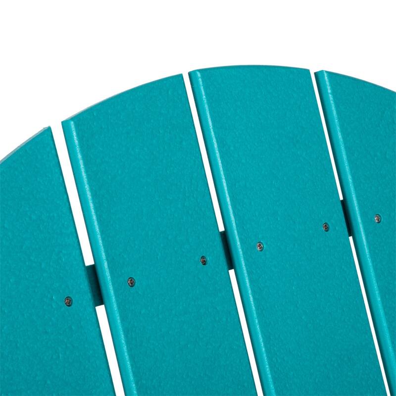 Turquoise HDPE Adirondack Chair with Slatted Seat, Wide Armrests - 26.75" W x 33" D x 35.5" H