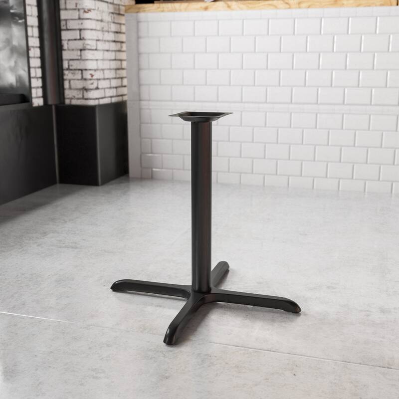30" x 30" Restaurant Table X-Base with 3" Dia. Table Height Column - 30"D x 30"W x 28"H
