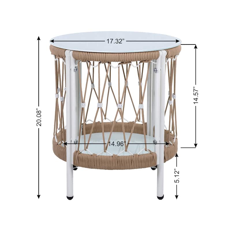 Christopher Knight Home - Arden 3-Piece Bohemian Steel Outdoor Chat Set