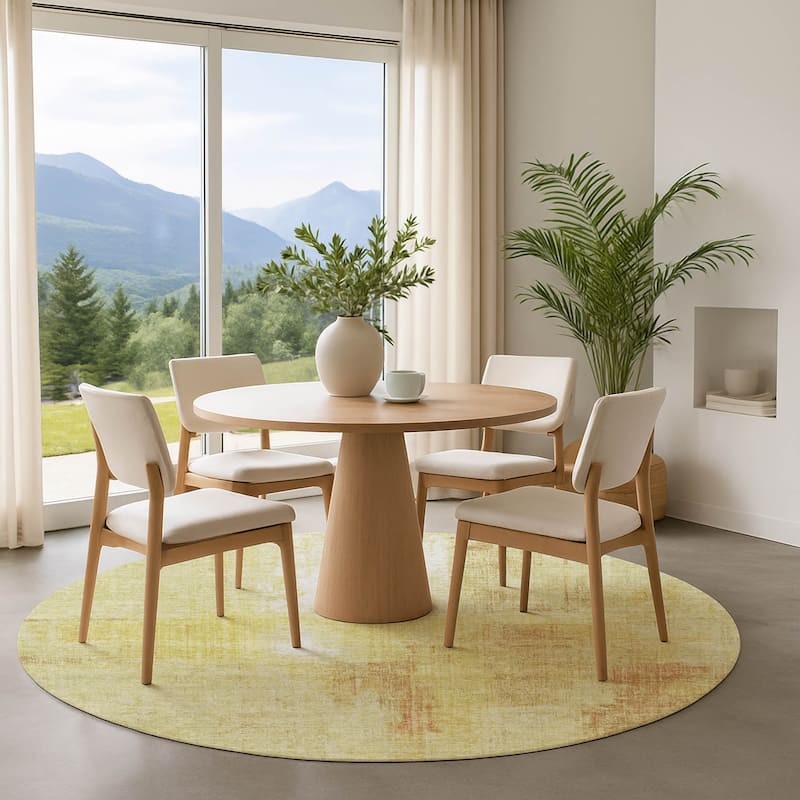 Premium Washable Super Soft Abstract Glam Mayfield Rug - Wheat - 8' x 8'