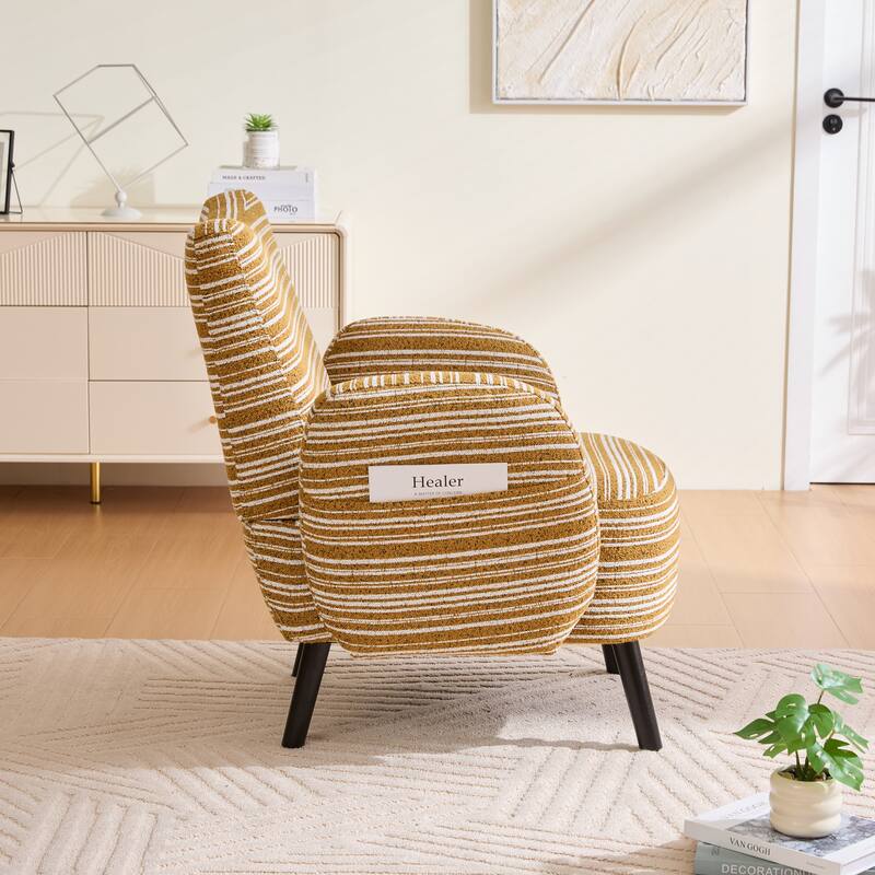 Modern style armchair with sanded fabric