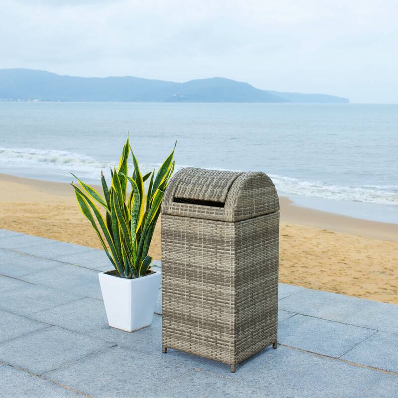 SAFAVIEH Outdoor Mazeli Trash Bin (Fully Assembled)