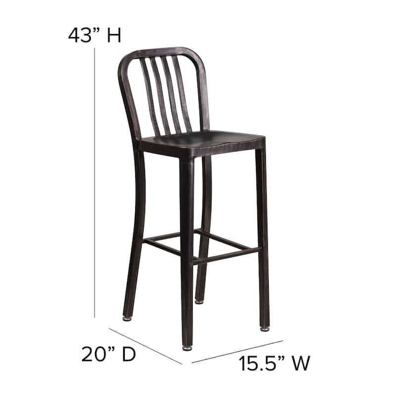 Indoor/Outdoor Commercial Grade Metal Modern Barstools (Set of 2)