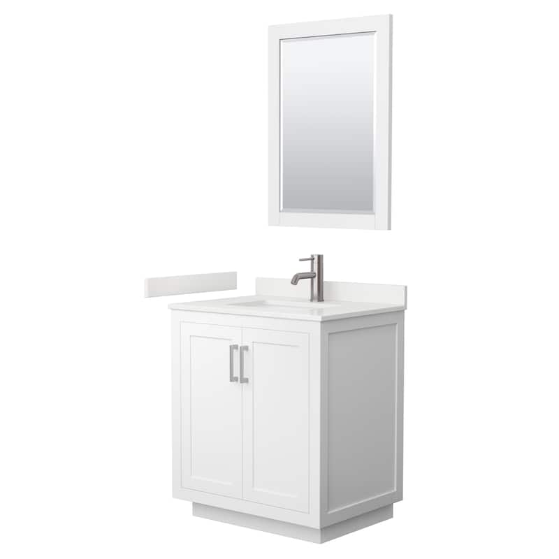 Miranda 30-inch Single Vanity, Quartz Top, 24-inch Mirror