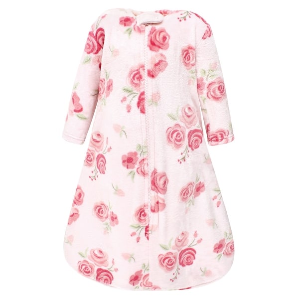 slide 1 of 1, Hudson Baby Infant Girl Plush Sleeping Bag, Sack, Blanket, Blush Rose Long-Sleeve 0-6 Months - Blush Rose Long-Sleeve
