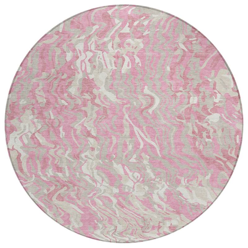 Machine Washable Indoor/ Outdoor Abstract Flow Chantille Rug