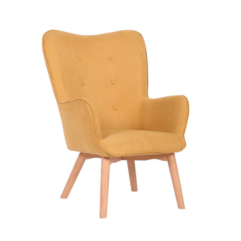 Porthos Home Panya Fabric Accent Chair with Pillow, Rubberwood Legs