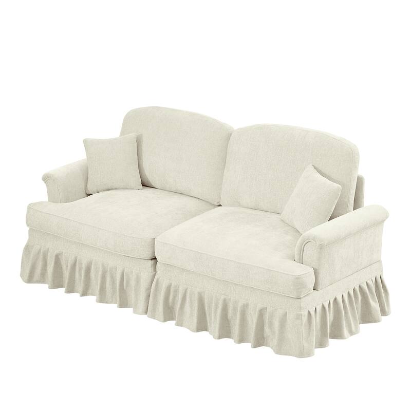 GDFStudio - Elegant Mid Century Oversized 2-Seater 76.4" Chenille Sofa with Flared Arms
