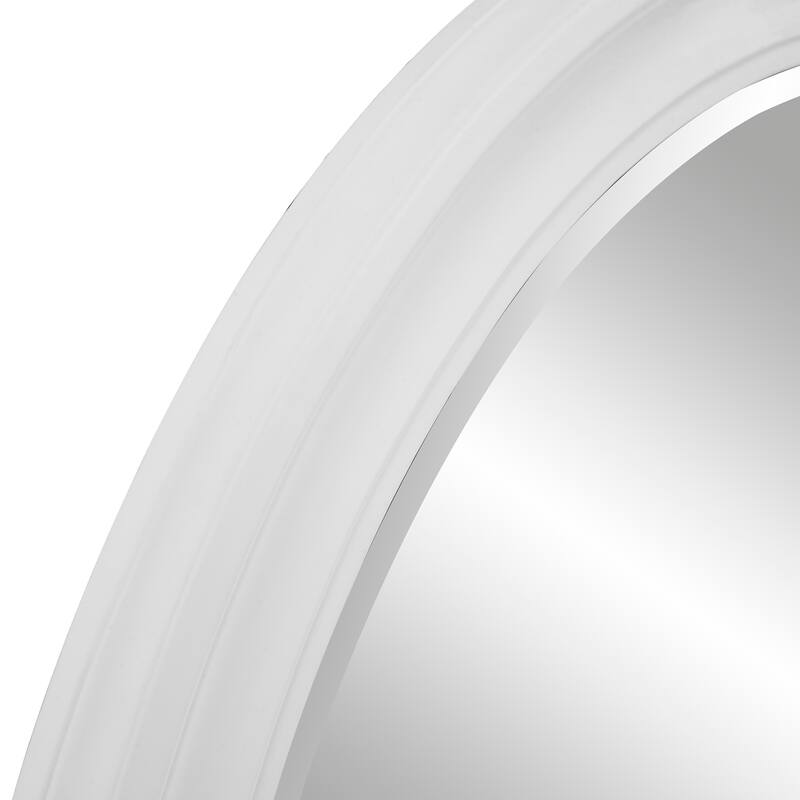 Allan Andrews George Matte White Round Wall and Accent Mirror