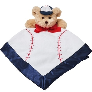 Baby Lil' Slugger Snuggler, Baseball Plush Teddy Bear Stuffed Animal Security Blanket, Lovey 15"