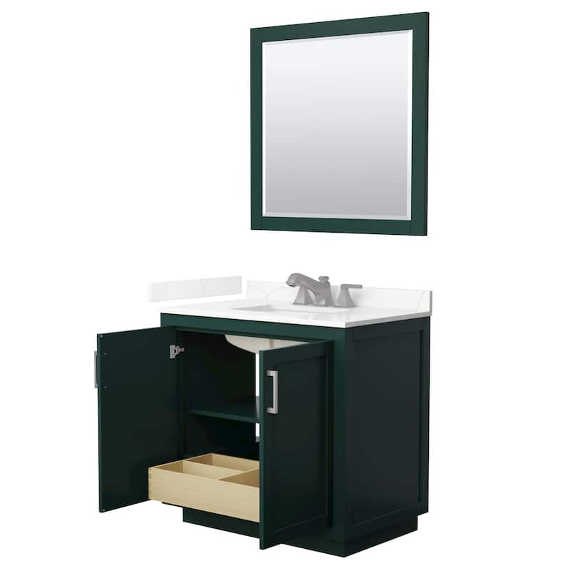 Miranda 36-inch Single Vanity, Quartz Top, 34-inch Mirror